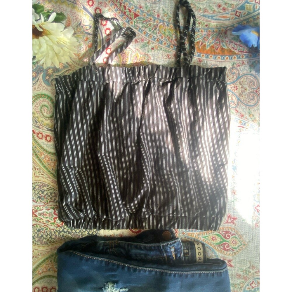 Heart & Hips Black Pinstripe Flowy Boxy Crop Tank Top M – NWOT